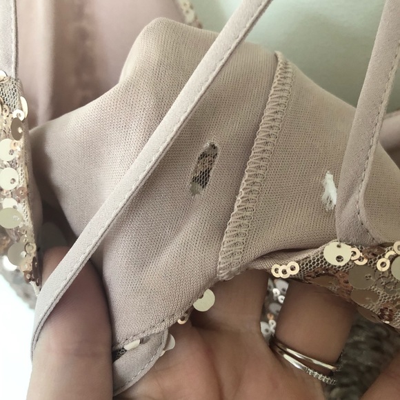 Champagne Gold Sequin Short Dance Party Dress - Picture 7 of 8